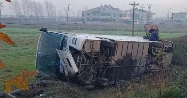 Çanakkale Lapseki’de otobüs devrildi: 5 yaralı!