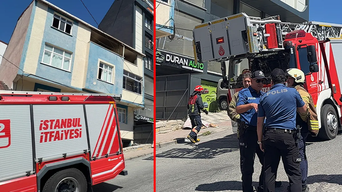 Arnavutköy'de yanan binadan yükselen dumanlar
