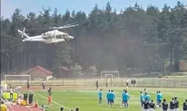 Sahaya helikopterle indiler!