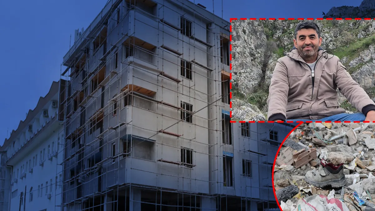 Amasya'da inşaat işçisinin düştüğü bina