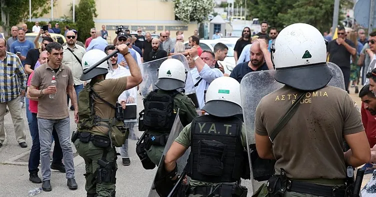 Grev alanında yumruklar konuştu