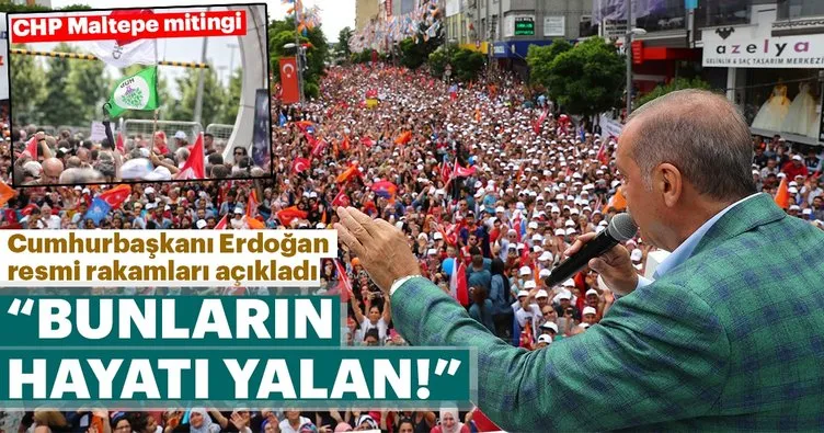 Son dakika: Cumhurbaşkanı Erdoğan İnce'nin miting rakamlarını açıkladı