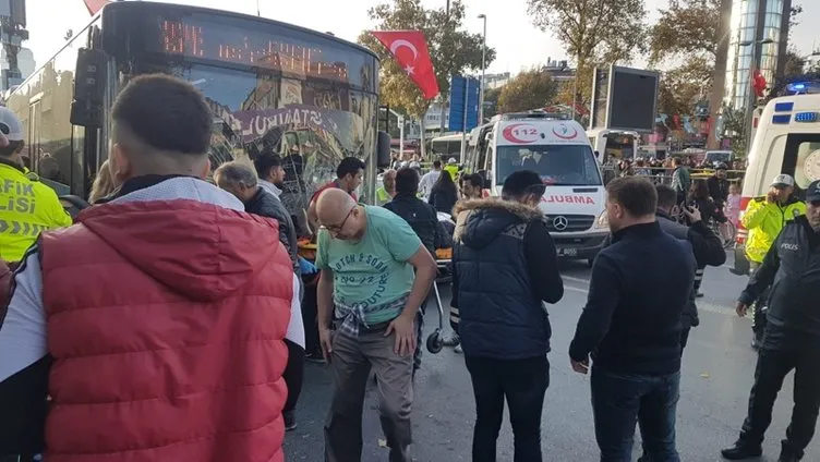Beşiktaş’ta otobüs durağa daldı; yaralılar var