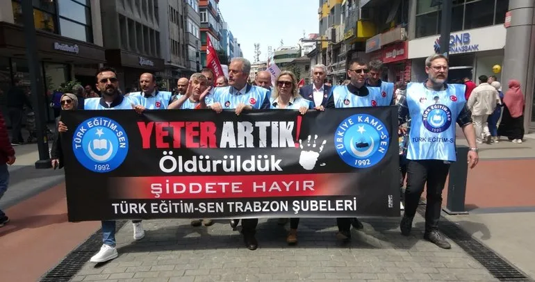 Trabzon’da öğretmenler şiddete karşı hayır dedi
