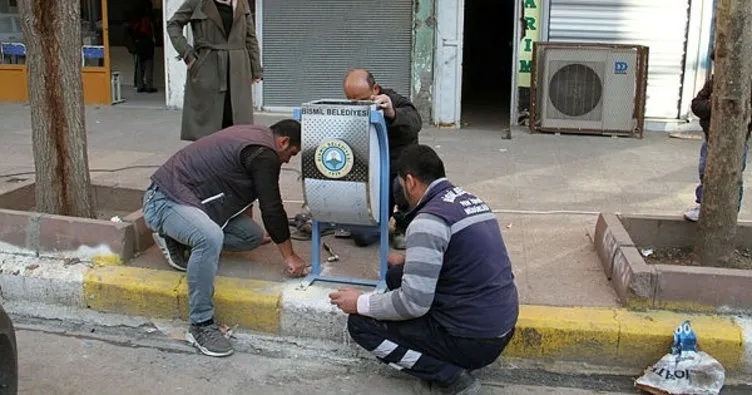 Bismil’de eskimiş çöp kutuları değiştiriliyor