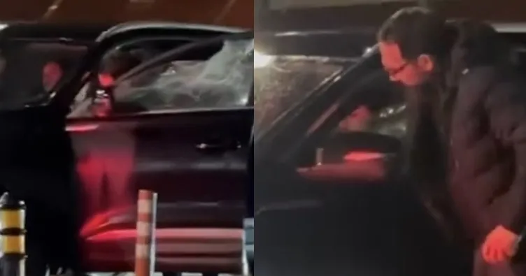 Başakşehir’de korku dolu anlar! Cipin ön camını yumruklarıyla kırdı
