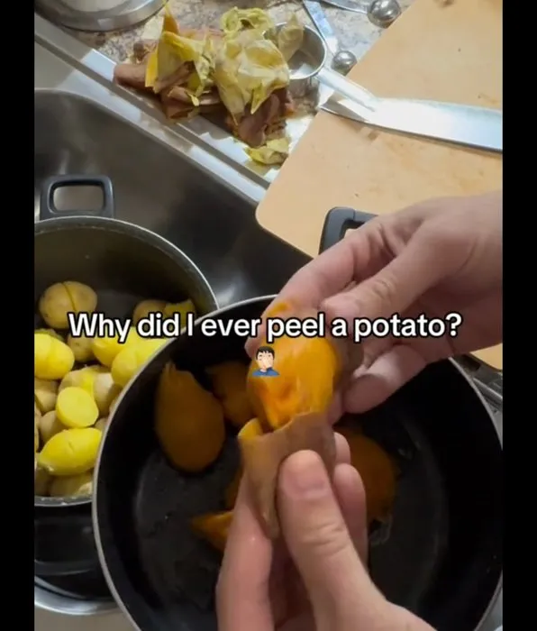 Saniyeler içinde patates soyma yöntemi sosyal medyada viral oldu! İzleyen herkes denemek istiyor