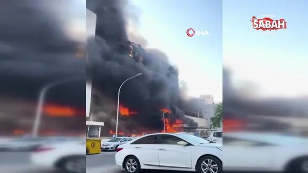 Suudi Arabistan'da otel alev alev yandı | Video