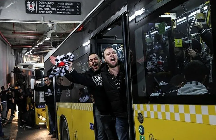 Beşiktaş taraftarı 30 otobüs ile TT Arena’ya gitti