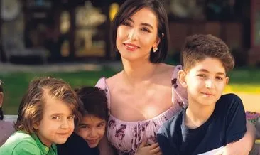 Çocuklarıyla kamera karşısında