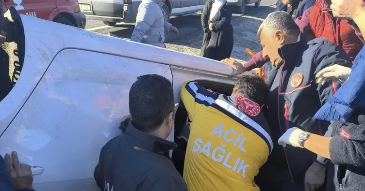 Nusaybin’de otomobil takla attı: 2 yaralı