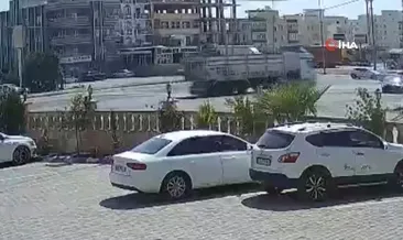 Mardin’deki tır kazası güvenlik kamerasına yansıdı