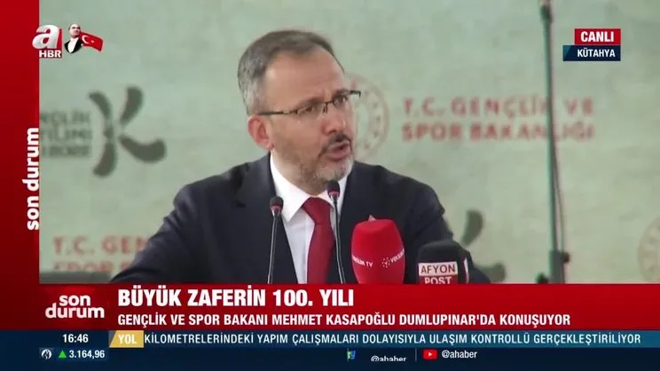 Bakan Kasapoğlu Dumlupınar'da konuştu