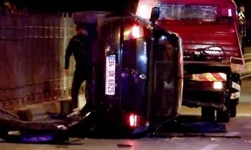 Kontrolü kaybeden sürücü kaldırıma çarpıp devrildi: Otomobilden fırlayan 1 kişi öldü #istanbul