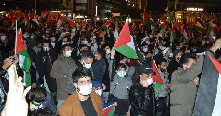 İsrail İstanbul Başkonsolosluğu önünde İsrail terörüne protesto