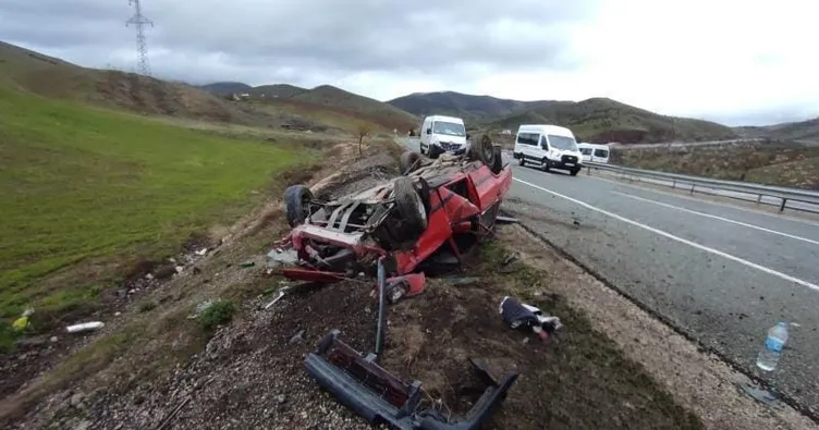Elazığ’da otomobil takla attı: 3 yaralı