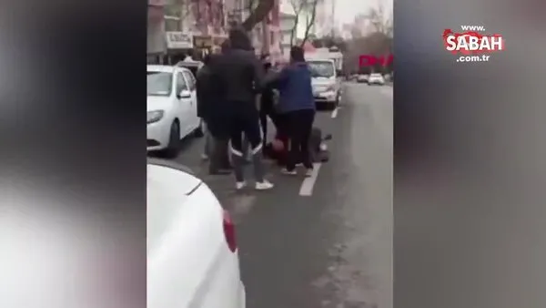 Ankara'da sokak ortasında kadına şiddet kamerada | Video