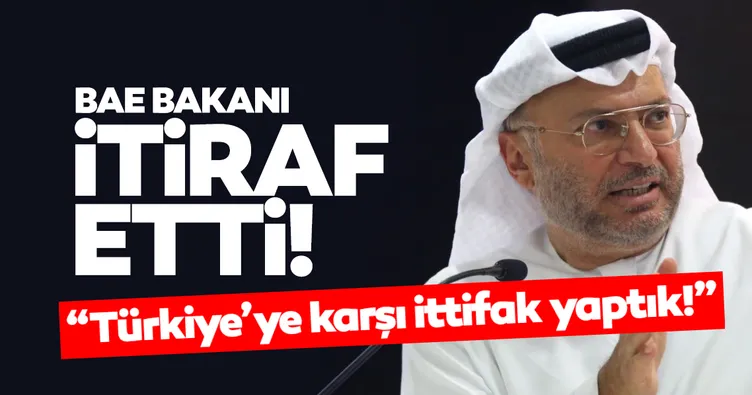 BAE Bakanından son dakika itirafı: Türkiye’ye karşı ittifak yaparak pozisyon aldık!