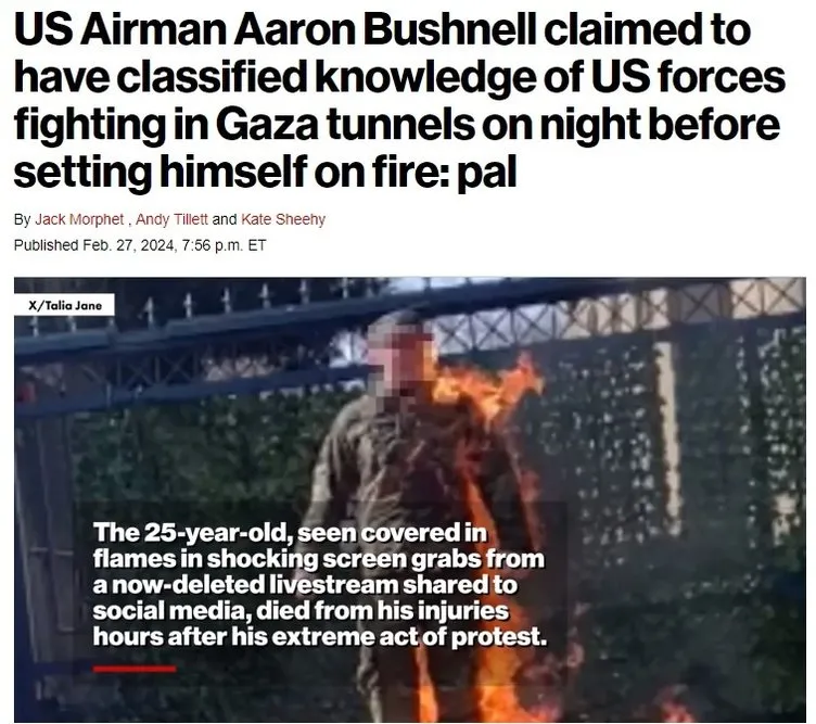 Kendini yakan ABD askerinin gizemi aydınlandı! Gazze gerçeği intihara götürmüş: Gizli belgelerde ne yazıyordu?