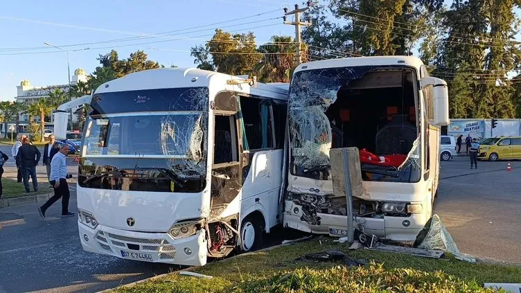 Otel çalışanlarını taşıyan iki servis çarpıştı: 13 yaralı!