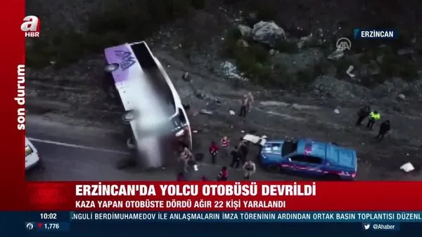 Erzincan'da otobüs kazası! Çok sayıda yaralı var | Video