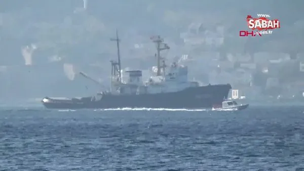 Rus askeri römorkörü ile anti-sabotaj botu Çanakkale Boğazı'ndan geçti