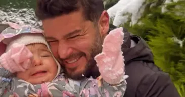 Berk Oktay minik kızı Mira Milena ile karın tadını böyle çıkardı! Baba kızın eğlenceli anlarına beğeni yağdı