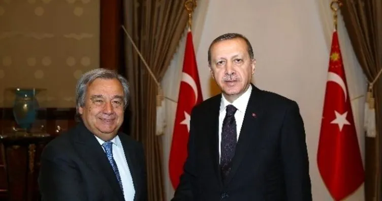 Cumhurbaşkanı Erdoğan, BM Genel Sekreteri Guterres’i kabul ediyor