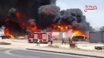 Gaziantep'te korkutan yangın kamerada