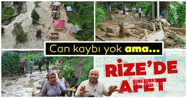 Rize'deki şiddetli yağış hayatı felç etti