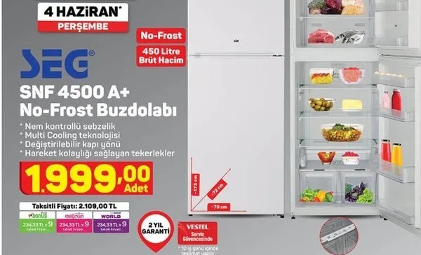Seg Snf 5200 No Frost Buzdolabi A101
