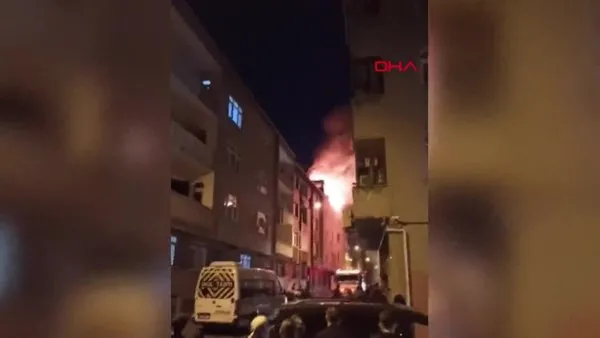 İstanbul Bağcılar'daki yangın sonrası patlama anı kamerada!