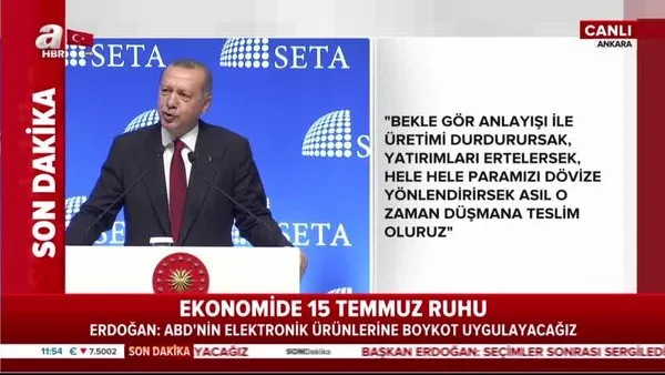 Cumhurbaşkanı Erdoğan'dan SETA'nın sempozyumunda önemli açıklamalar