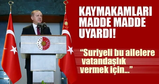 Cumhurbaşkanı Erdoğan Külliye’de kaymakamlara hitap etti