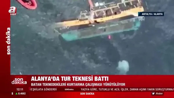 Alanya'da tur teknesinin battığı dehşet anları kamerada! 1 ölü | Video