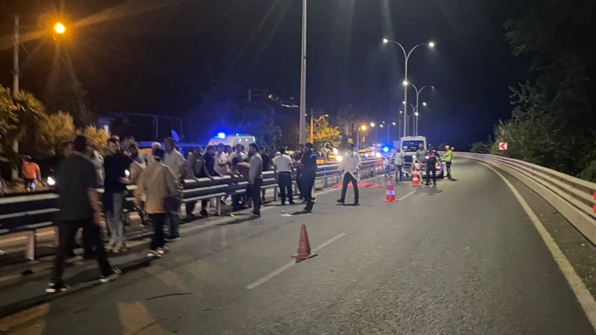 Mersin Anamur'da trafik kazası sonrası olay yeri incelemesi
