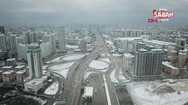 İstanbul'daki doyumsuz kar manzarası havadan görüntülendi | Video