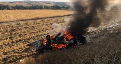 Alev topuna dönen otomobildeki 4 kişi yaralandı #kirsehir