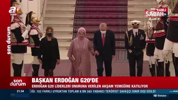 Başkan Erdoğan, G20 Liderleri onuruna verilen akşam yemeğine katıldı