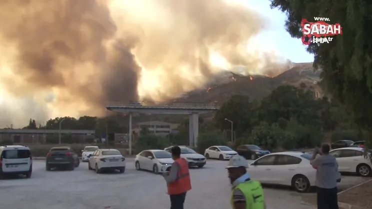 Alevler termik santrale yaklaştı | Video