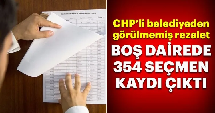 CHP'li belediyeden görülmemiş rezalet! Boş dairede 354 seçmen...