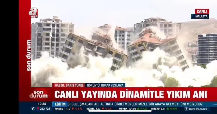 Malatya’da depremin izleri siliniyor: Ağır hasarlı binalar dinamitle yıkıldı!