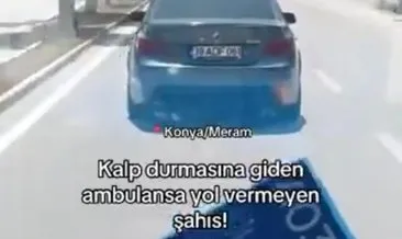 Ambulansa yol vermeyen sürücüye para cezası! Siren ve korna çalınmasına rağmen ambulansa yol vermedi #konya