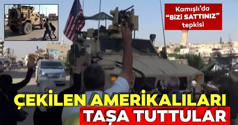 YPG/PKK sempatizanları Suriye’nin kuzeyinden çekilen ABD güçlerini protesto etti
