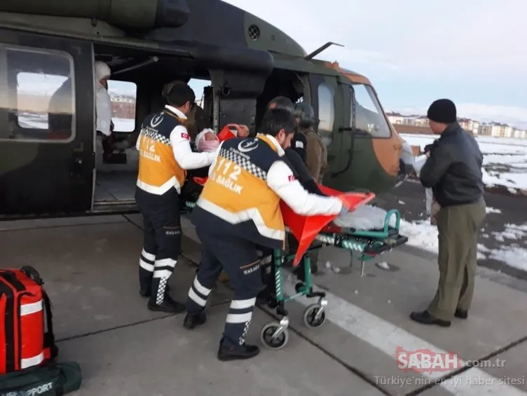 78 yaşındaki hasta askeri helikopterle kurtarıldı