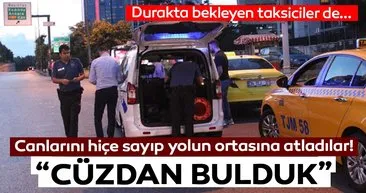 Beşiktaş'ta otomobilden yola düşen cüzdandan paralar saçıldı