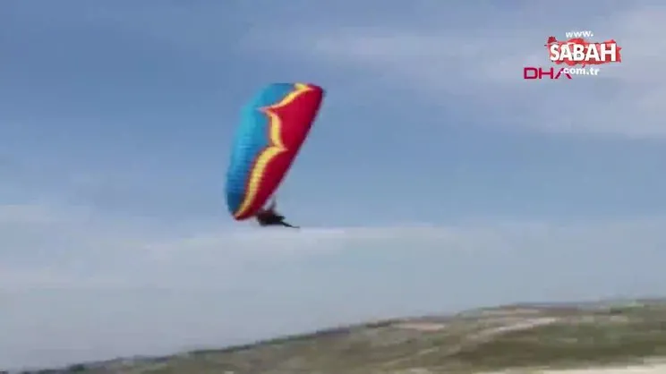 Paramotorla uçarken yere çakıldı