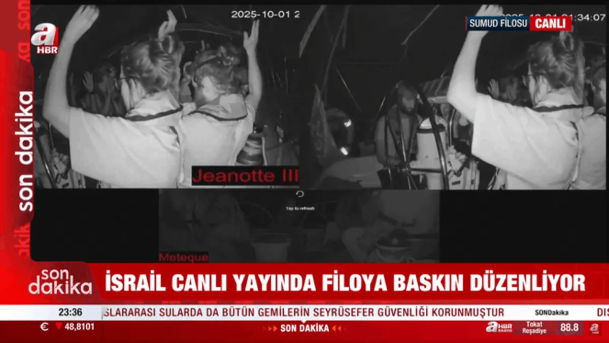 Katil İsrail’in Sumud Filosu’na müdahalesi kamerada! Tekneleri işte böyle alıkoydular