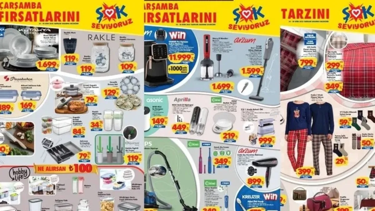 ŞOK FIRSAT KATALOĞU! ŞOK aktüel ürünlerinde bu hafta: Kahve makinesi, yemek takımı, hassas tartı...