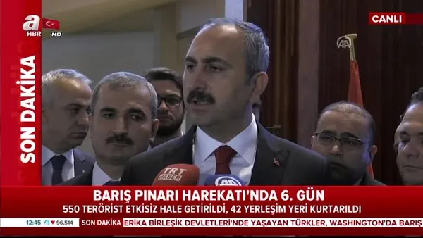 Adalet Bakanı Abdulhamit Gül'den Barış Pınarı Harekatı açıklaması